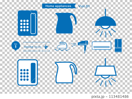 簡單的家電插畫向量素材 113481486