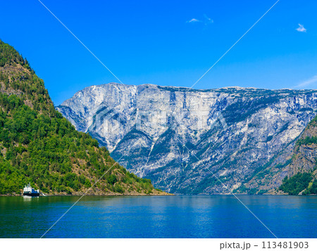 Tourism and travel. Mountains and fjord in Norway. Tourism and travel. Mountains and fjord in Norway. 113481903