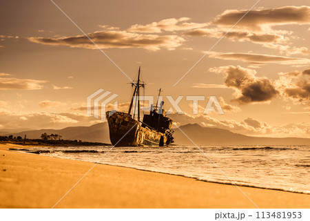 The famous shipwreck near Gythio Greece 113481953
