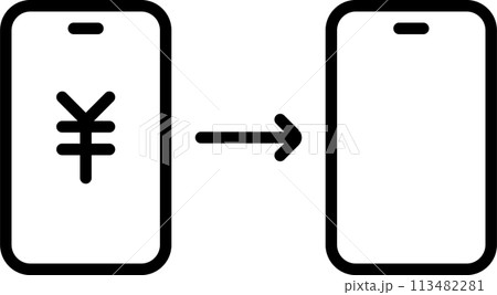 送金を意味するスマートフォンのアイコン 送金を意味するスマートフォンのアイコン 113482281