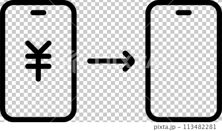 送金を意味するスマートフォンのアイコン 送金を意味するスマートフォンのアイコン 113482281