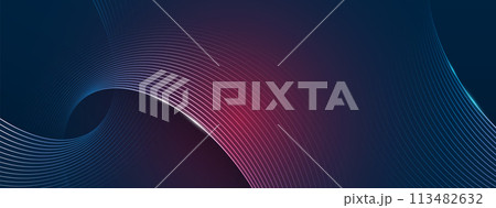 Abstract glowing shiny oval lines background. Geometric circles. Modern swirl ellipse lines design. Trendy graphic elements. Futuristic style. Vector illustration 113482632