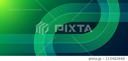 Abstract modern blue green gradient background with glowing lines. Geometric lines pattern. Trendy creative design. Futuristic graphic. Suit for brochure, business, cover, poster, website, banner 113482648
