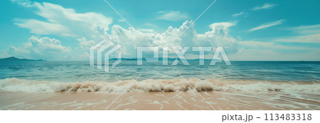 View of the sky and beach by the sea. 113483318