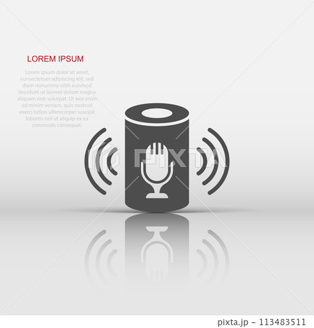 Voice assistant icon in flat style. Smart home assist vector illustration on white isolated background. Command center business concept. 113483511