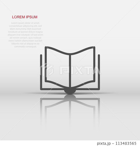 Book education icon in flat style. Literature magazine vector illustration on white isolated background. Book paper business concept. 113483565