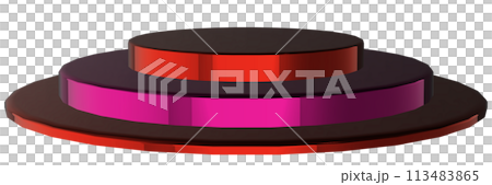 Red metallic pedestal, three-tiered stage, platform, layout 113483865