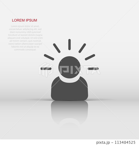 Mind people icon in flat style. Human frustration vector illustration on white isolated background. Mind thinking business concept. Mind people icon in flat style. Human frustration vector illustration on white isolated background. Mind thinking business concept. 113484525