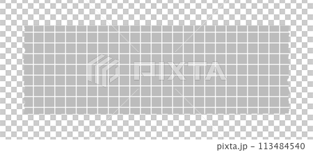 カットしたグレーの格子柄のマスキングテープ - おしゃれでかわいいデコレーション素材 113484540