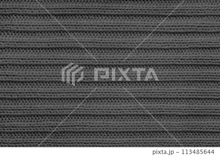 Jersey textile background , black striped knitted fabric, cloth surface 113485644