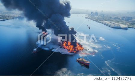 Maritime environmental efficient oil spill response operation strategy.AI Generated 113485772