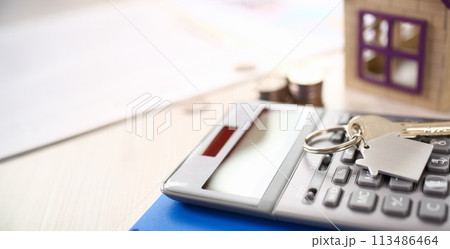 Calculator, Key, Keychain Broker Business Elements 113486464