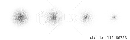 Grain spray gradient. Round noise effect. Dot pattern dissolves. Stipple vector texture. 113486728