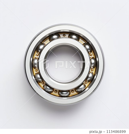 Precision Ball Bearing Isolated on White Background. Generative ai 113486899