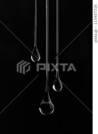 Artistic Depiction of Droplets in Monochrome. Generative ai 113487316