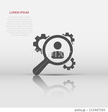 Human resources, recruitment, HR management vector icon in flat style. Business agreement illustration on white isolated background. Communication business concept. Human resources, recruitment, HR management vector icon in flat style. Business agreement illustration on white isolated background. Communication business concept. 113487383