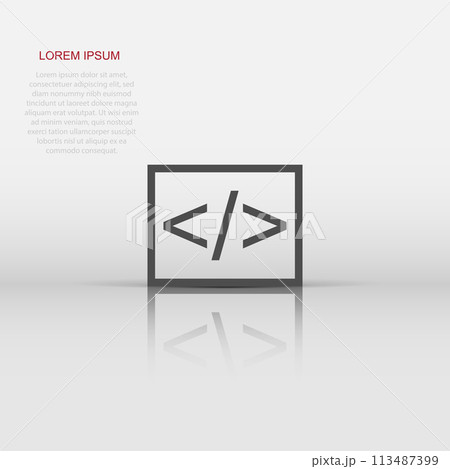 Open source business vector icon in flat style. Api programming illustration on white isolated background. Programmer technology concept. 113487399