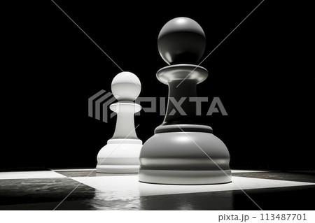 Black and white pawns. Black and white pawns. 113487701