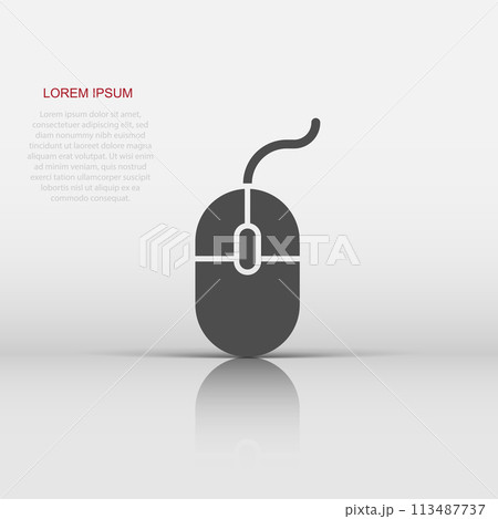 Computer Mouse icon. Vector illustration. Business concept mouse cursor pictogram. Computer Mouse icon. Vector illustration. Business concept mouse cursor pictogram. 113487737