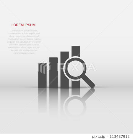 Financial forecast icon in flat style. Business analysis illustration on white isolated background. Analytics financial forecast sign concept. 113487912