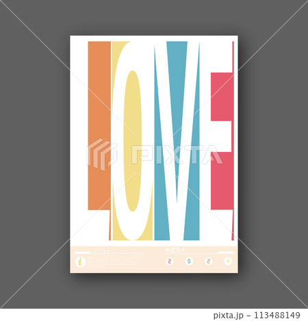 Love. A stylized template for a poster, billboard, interior decoration, lettering for a print on a T-shirt. The idea of creative design 113488149