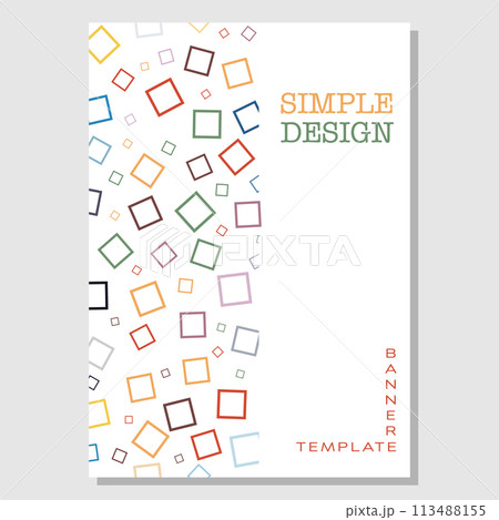 The composition of geometric shapes. Layout for creative ideas for the design of title pages, covers, books, brochures, leaflets, posters, booklets. Layout of the interior and decoration ideas. Simple 113488155