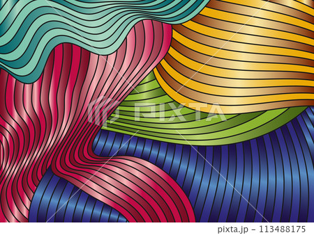 Gradient pattern of wavy lines. Colorful background for creative design. Smooth gradient lines 113488175