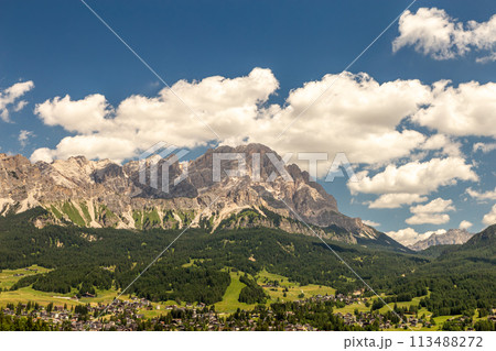 Dolomiti Alps in Alta Badia landscape view Dolomiti Alps in Alta Badia landscape view 113488272