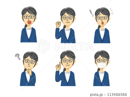 スーツの女性のイラストセット 113488568