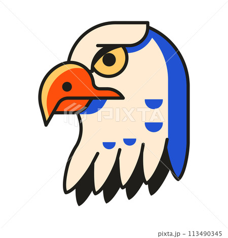 American Eagle Head Icon in Flat Design 113490345