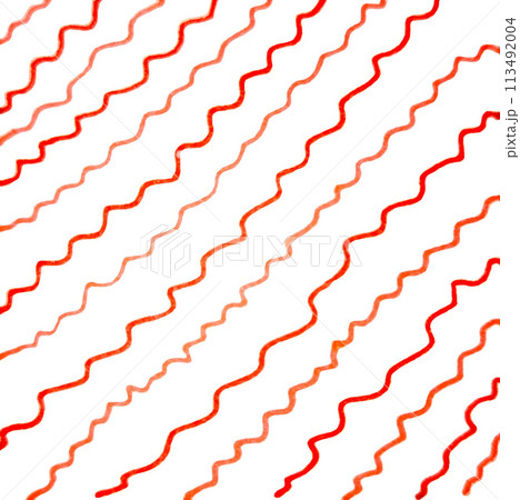 Wavy lines of red orange color on white background hand drawing Wavy lines of red orange color on white background hand drawing 113492004