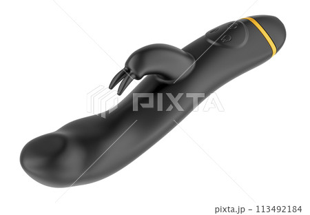 Rabbit vibrator. Toy for Women, 3D rendering Rabbit vibrator. Toy for Women, 3D rendering 113492184