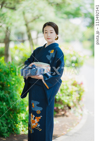 訪問着の着物を着た女性 113492541