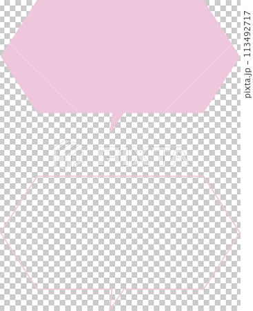 Pink hexagon speech bubble set 113492717
