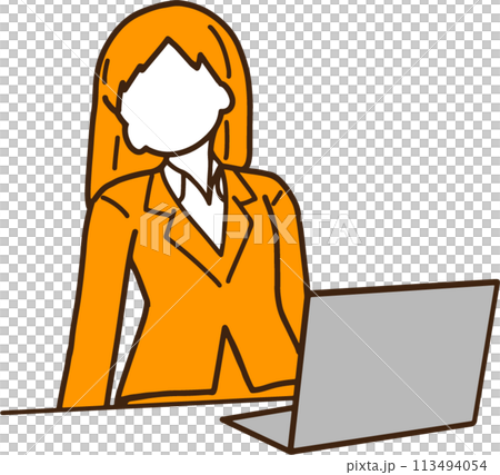 一位女商人厭倦了在電腦上工作的插圖 一位女商人厭倦了在電腦上工作的插圖 113494054