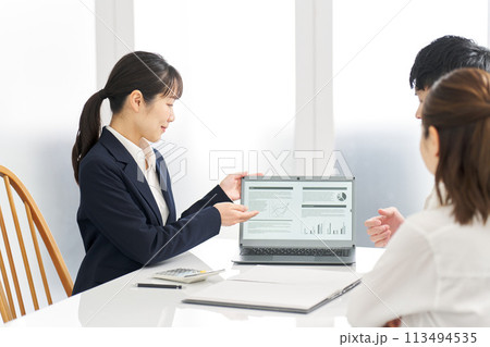 保険の案内をするビジネスウーマン 113494535