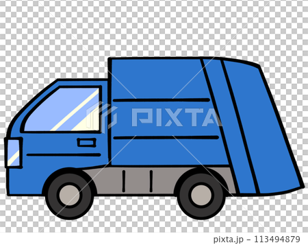 シンプルなゴミ収集車のイラスト素材 113494879