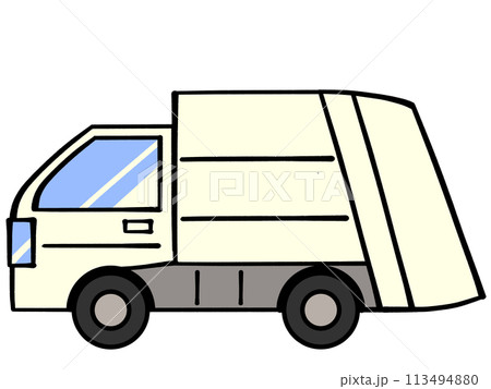 シンプルなゴミ収集車のイラスト素材 113494880