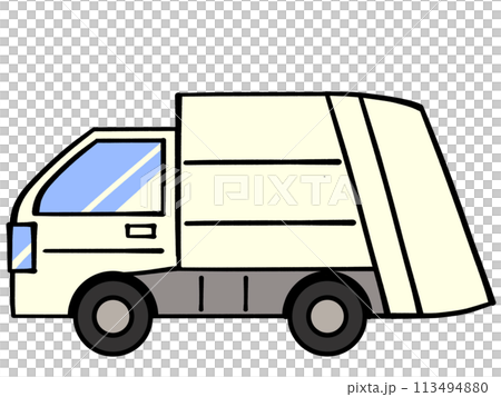 シンプルなゴミ収集車のイラスト素材 113494880