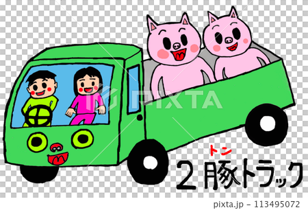 [Two Pig Truck] Pigs transported by a two-ton truck 113495072