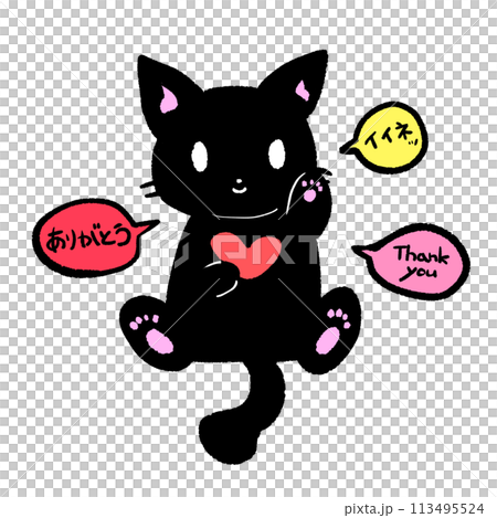 ハートを持った黒猫 ハートを持った黒猫 113495524