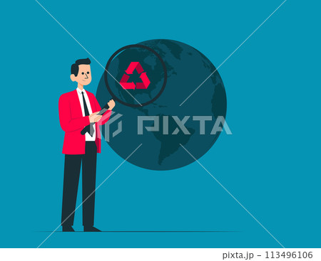 Business person with environmental audit vector concept 113496106