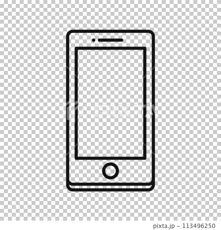 スマートフォン・ボタン・線画 スマートフォン・ボタン・線画 113496250