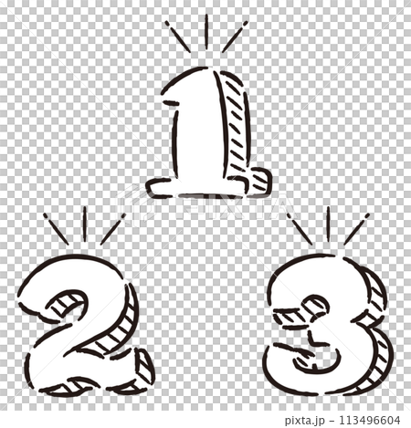 簡約時尚的第一名、第二名、第三名排名零件套裝(黑白) 簡約時尚的第一名、第二名、第三名排名零件套裝(黑白) 113496604