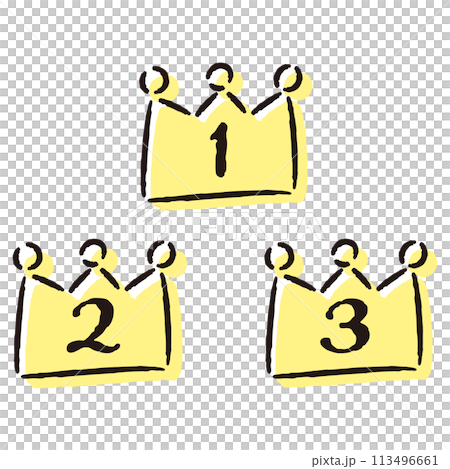 Simple and stylish 1st, 2nd, and 3rd place crown ranking parts set (yellow) Simple and stylish 1st, 2nd, and 3rd place crown ranking parts set (yellow) 113496661