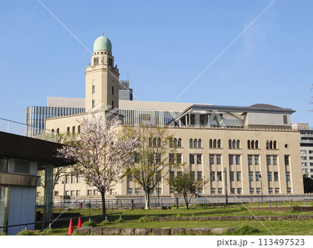 横浜港からみた旧横浜税関の春(桜等) 横浜港からみた旧横浜税関の春(桜等) 113497523