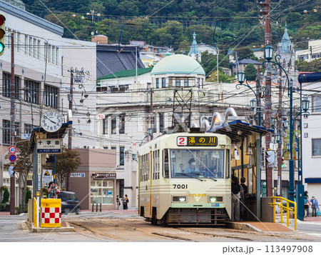 函館市電と十字街交差点 113497908