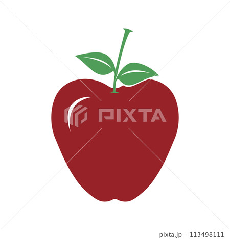 simple apple vector imageのイラスト素材 [113498111] - PIXTA