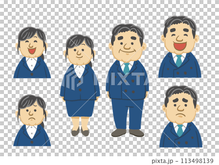 穿著西裝的端莊男女插畫集 穿著西裝的端莊男女插畫集 113498139