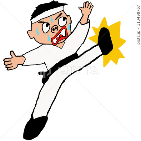 奮戦する空手家 113498767